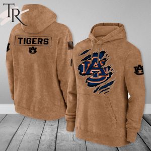 Auburn Tigers NCAA Salute To Service Club Pullover  – Brown – Hoodie