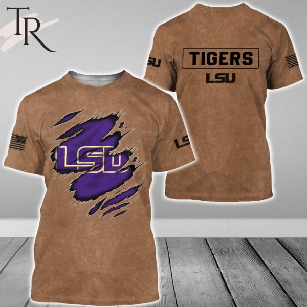 LSU Tigers NCAA Salute To Service Club Pullover  – Brown – Hoodie