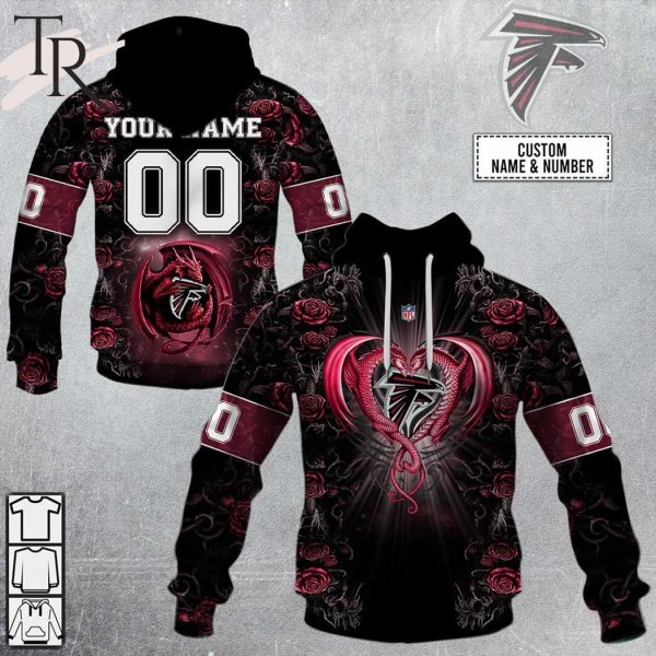 Personalized NFL Rose Dragon Atlanta Falcons Hoodie