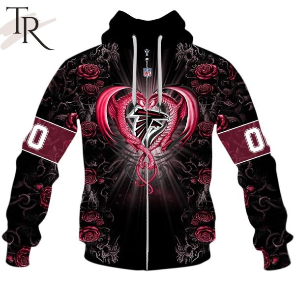 Personalized NFL Rose Dragon Atlanta Falcons Hoodie