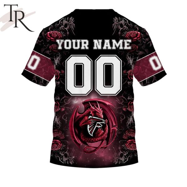 Personalized NFL Rose Dragon Atlanta Falcons Hoodie