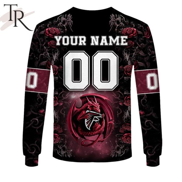 Personalized NFL Rose Dragon Atlanta Falcons Hoodie