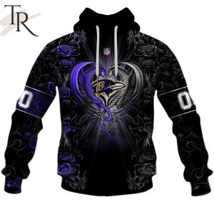 Personalized NFL Rose Dragon Baltimore Ravens Hoodie