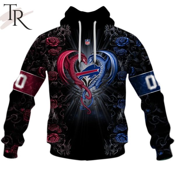 Personalized NFL Rose Dragon Buffalo Bills Hoodie