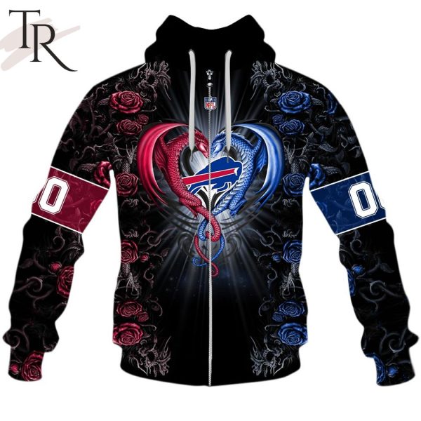 Personalized NFL Rose Dragon Buffalo Bills Hoodie