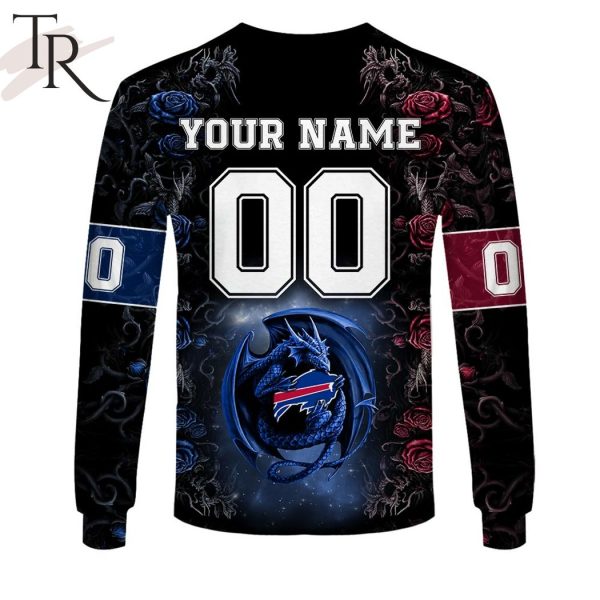 Personalized NFL Rose Dragon Buffalo Bills Hoodie