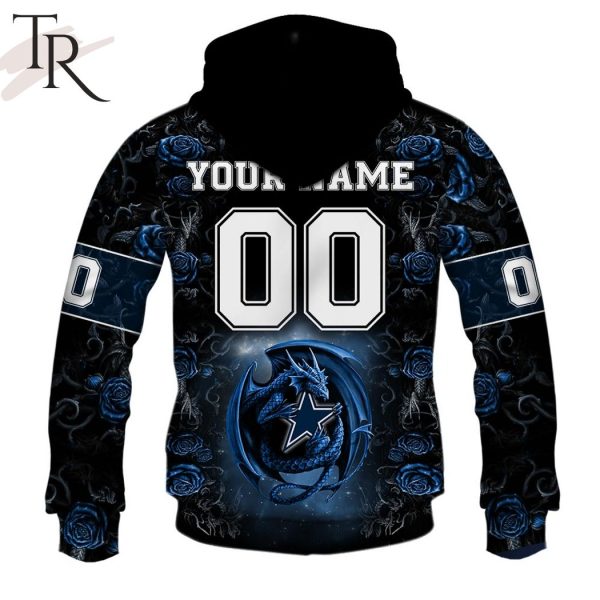 Personalized NFL Rose Dragon Dallas Cowboys Hoodie