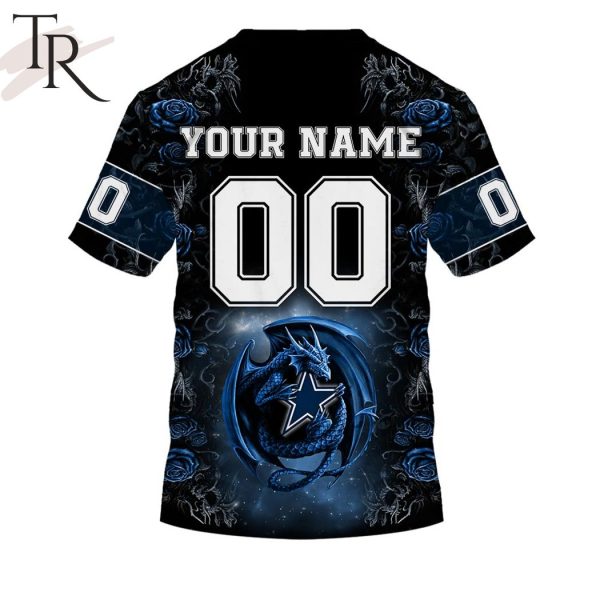 Personalized NFL Rose Dragon Dallas Cowboys Hoodie