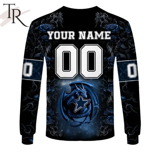 Personalized NFL Rose Dragon Dallas Cowboys Hoodie