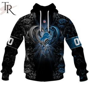 Personalized NFL Rose Dragon Detroit Lions Hoodie