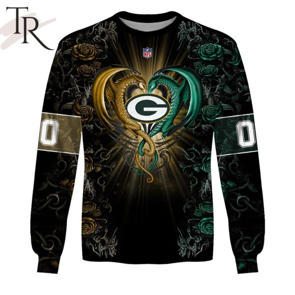 Personalized NFL Rose Dragon Green Bay Packers Hoodie