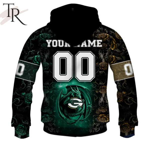 Personalized NFL Rose Dragon Green Bay Packers Hoodie
