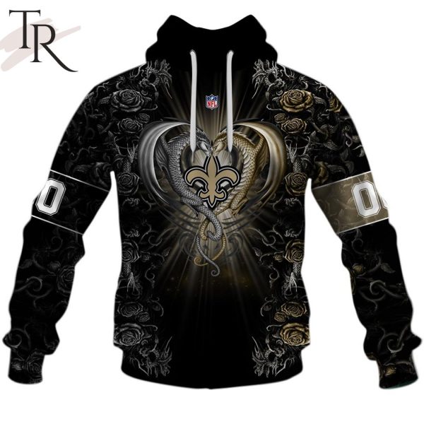 Personalized NFL Rose Dragon New Orleans Saints Hoodie