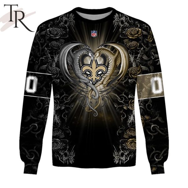 Personalized NFL Rose Dragon New Orleans Saints Hoodie