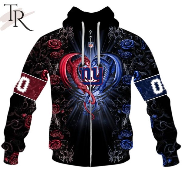 Personalized NFL Rose Dragon New York Giants Hoodie