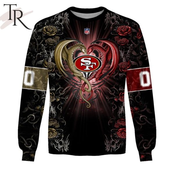 Personalized NFL Rose Dragon San Francisco 49ers Hoodie