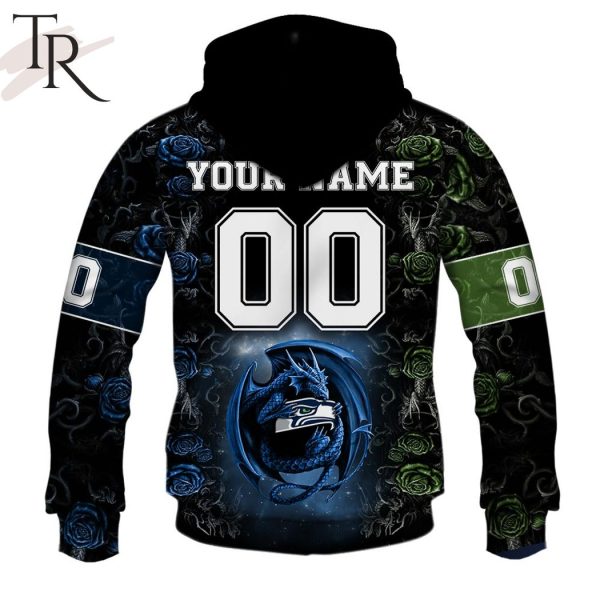 Personalized NFL Rose Dragon Seattle Seahawks Hoodie
