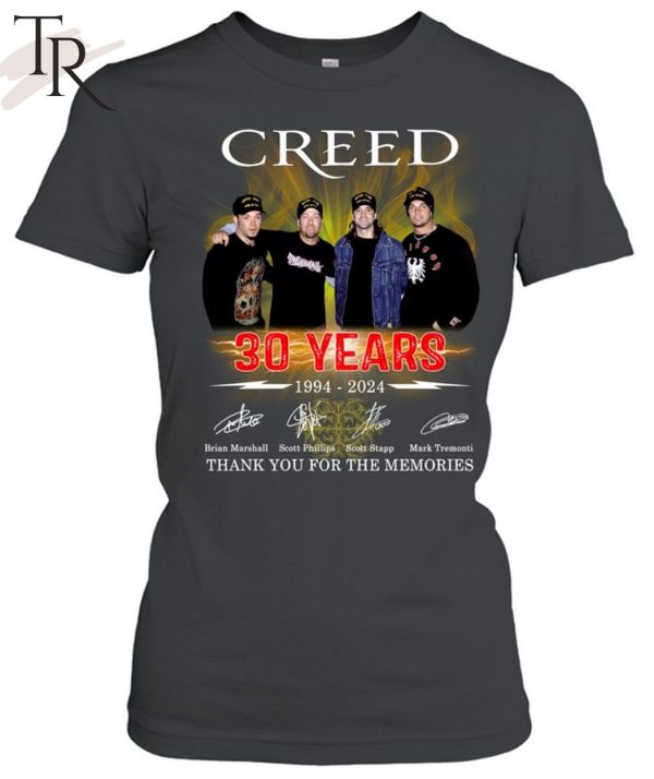 Creed 30 Years 1994 – 2024 Thank You For The Memories T-Shirt