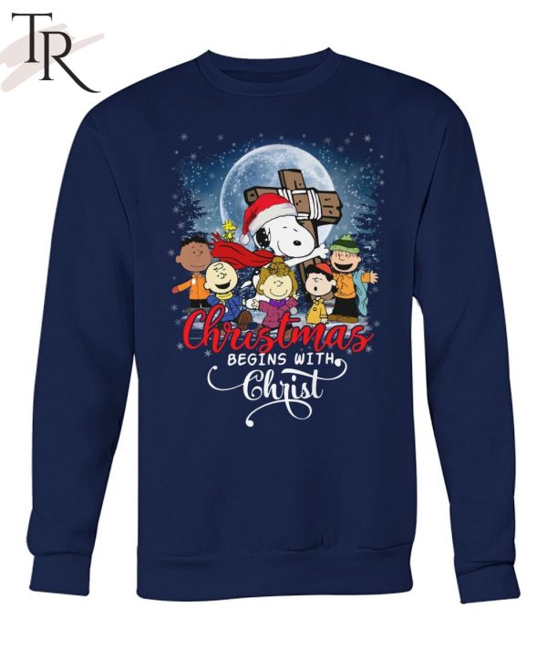 Snoopy Christmas Begins With Christ T-Shirt