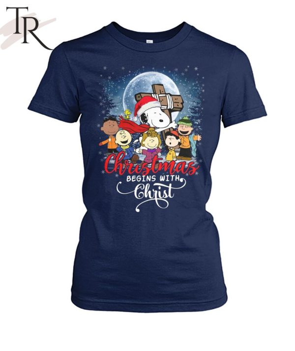 Snoopy Christmas Begins With Christ T-Shirt