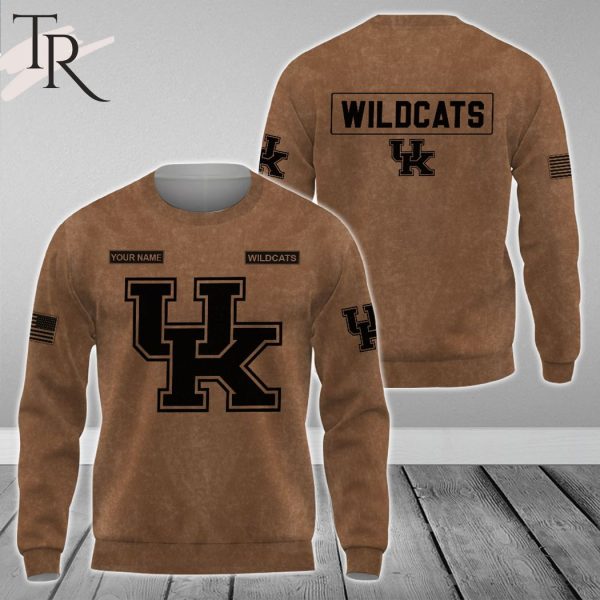 Custom Name Kentucky Wildcats NCAA Salute To Service For Veterans Day Full Printed Hoodie