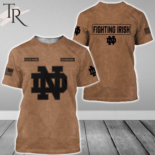 Custom Name Notre Dame Fighting Irish NCAA Salute To Service For Veterans Day Full Printed Hoodie
