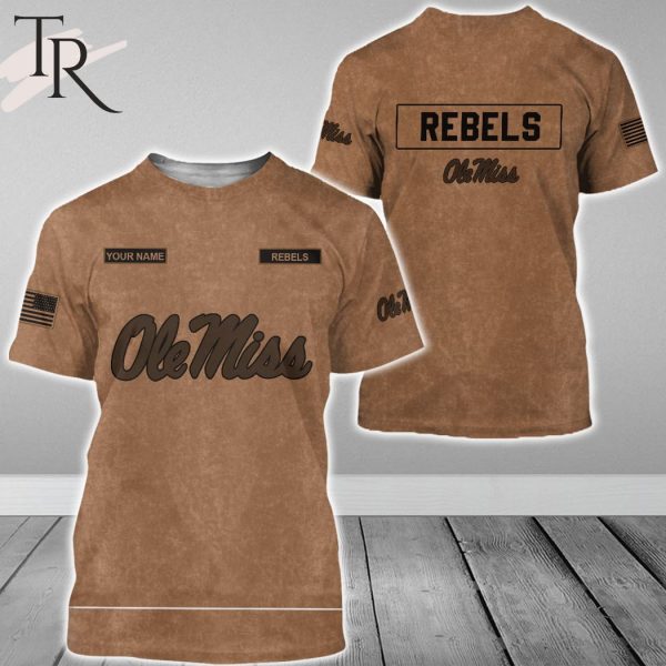 Custom Name Ole Miss Rebels NCAA Salute To Service For Veterans Day Full Printed Hoodie