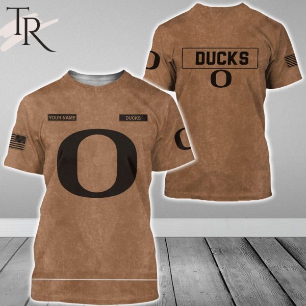 Custom Name Oregon Ducks NCAA Salute To Service For Veterans Day Full Printed Hoodie