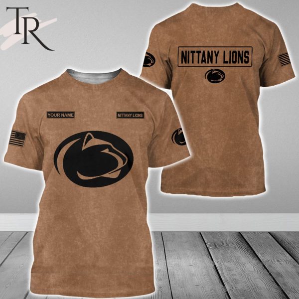 Custom Name Penn State Nittany Lions NCAA Salute To Service For Veterans Day Full Printed Hoodie