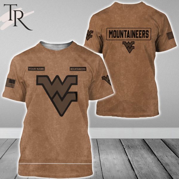 Custom Name West Virginia Mountaineers NCAA Salute To Service For Veterans Day Full Printed Hoodie