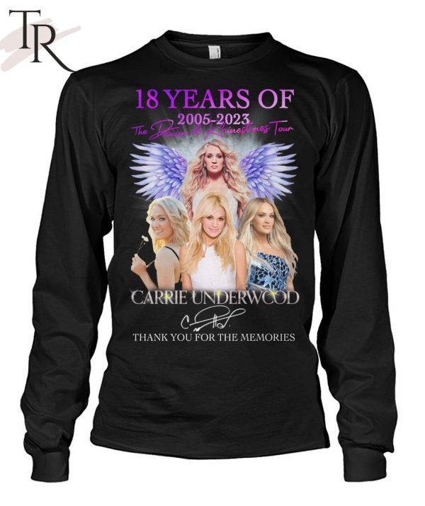 18 Years Of 2005 – 2023 Denim & Rhinestones Tour Carrie Underwood Thank You For The Memories T-Shirt