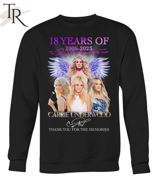 18 Years Of 2005 – 2023 Denim & Rhinestones Tour Carrie Underwood Thank You For The Memories T-Shirt