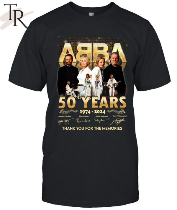 ABBA 50 Years 1974 – 2024 Thank You For The Memories T-Shirt