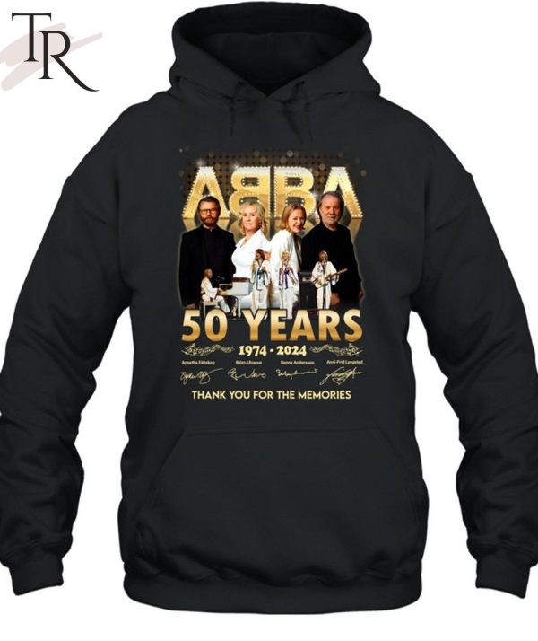 ABBA 50 Years 1974 – 2024 Thank You For The Memories T-Shirt