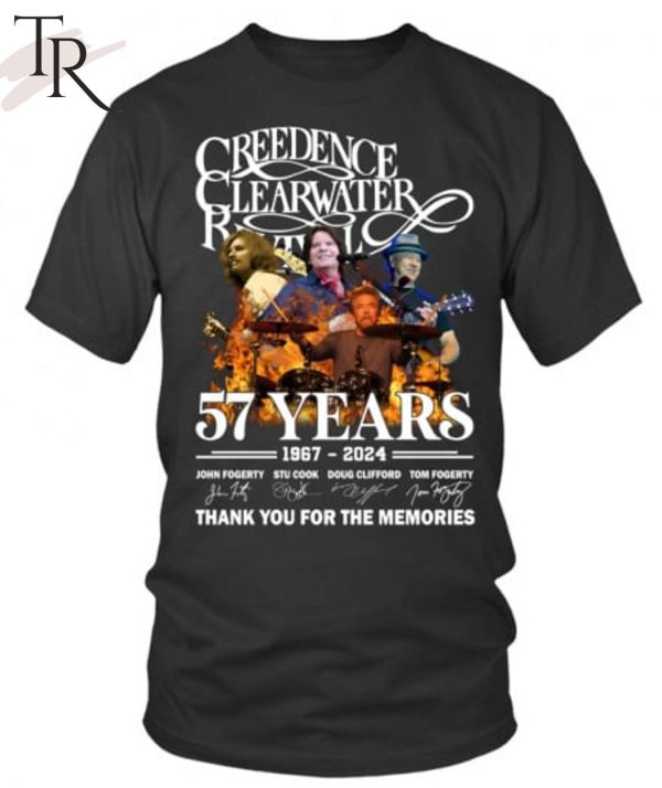 Creedence Clearwater Revival 57 Years 1967 – 2024 Thank You For The Memories T-Shirt