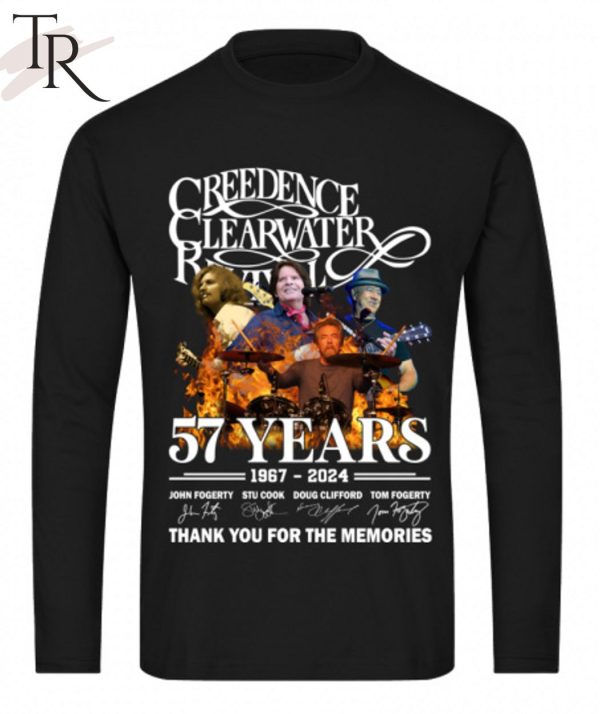 Creedence Clearwater Revival 57 Years 1967 – 2024 Thank You For The Memories T-Shirt