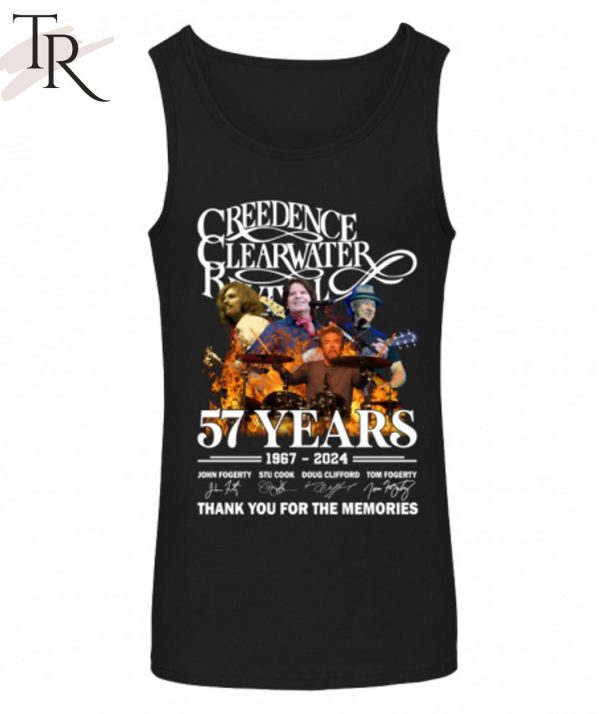 Creedence Clearwater Revival 57 Years 1967 – 2024 Thank You For The Memories T-Shirt