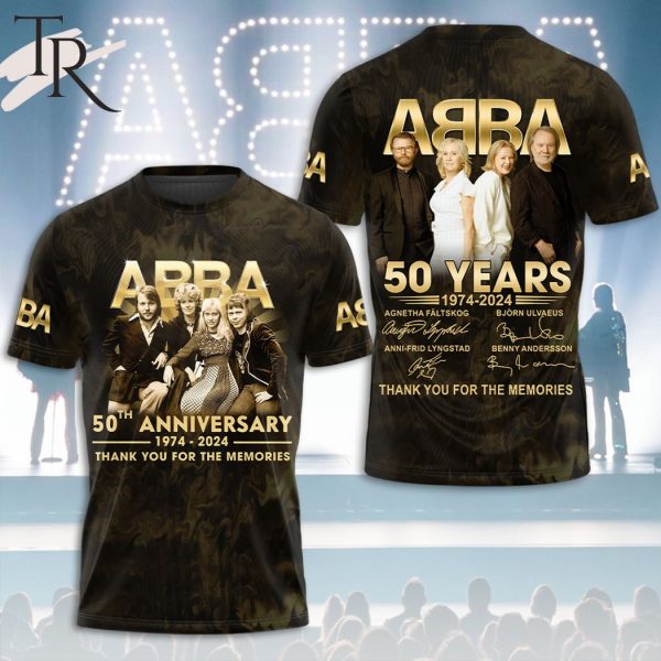 ABBA 50th Anniversary 1974 – 2024 Thank You For The Memories 3D Hoodie