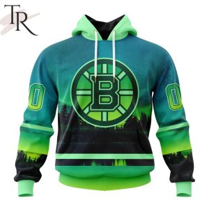 Personalized NHL Boston Bruins Special Design With Northern Light Full Printed Hoodie