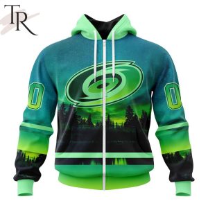 Personalized NHL Carolina Hurricanes Special Design With Northern Light Full Printed Hoodie