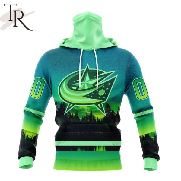 Personalized NHL Columbus Blue Jackets Special Design With Northern Light Full Printed Hoodie