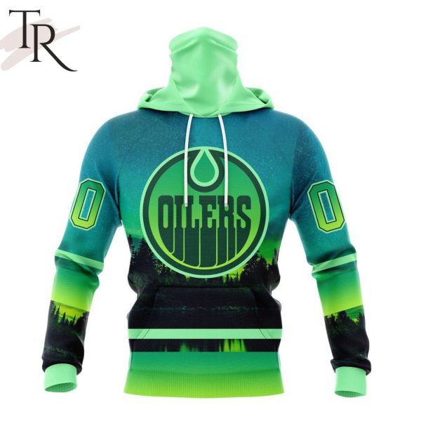 Personalized NHL Edmonton Oilers Special Design With Northern Light Full Printed Hoodie