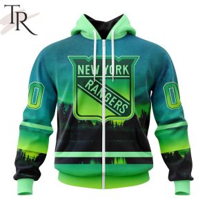 Personalized NHL New York Rangers Special Design With Northern Light Full Printed Hoodie