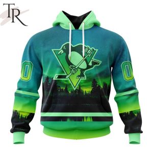 Personalized NHL Pittsburgh Penguins Special Design With Northern Light Full Printed Hoodie
