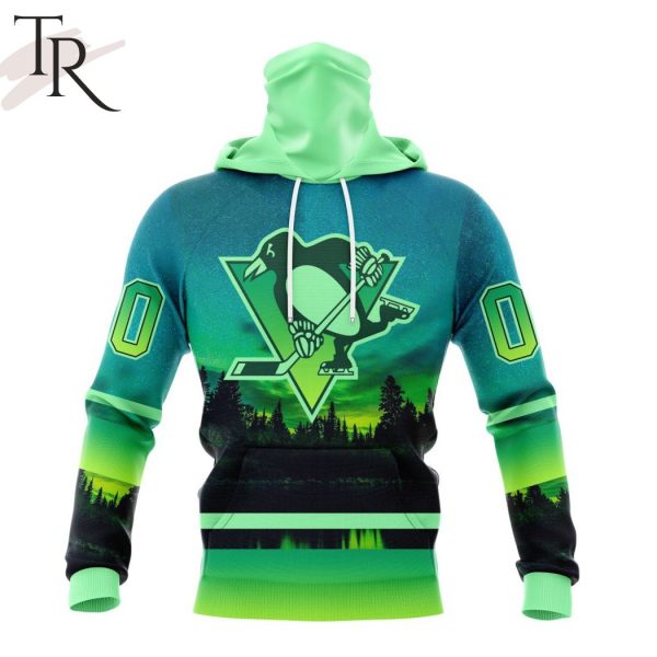 Personalized NHL Pittsburgh Penguins Special Design With Northern Light Full Printed Hoodie