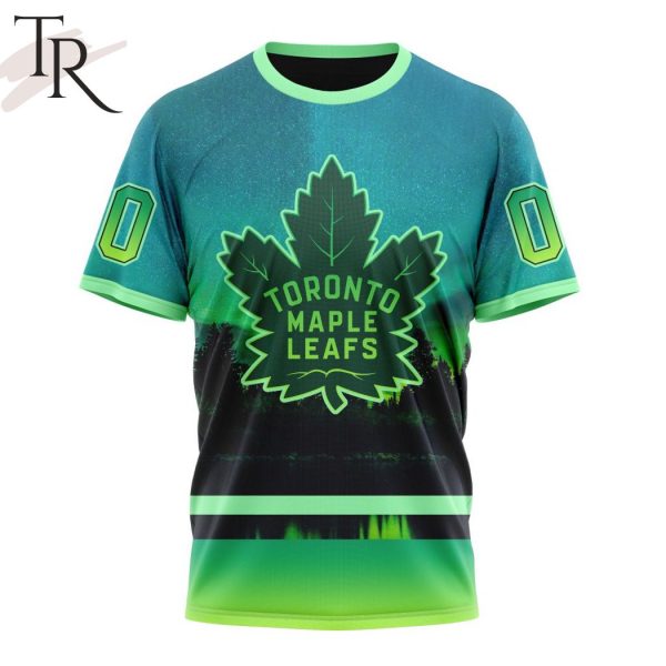 Personalized NHL Toronto Maple Leafs Special Design With Northern Light Full Printed Hoodie