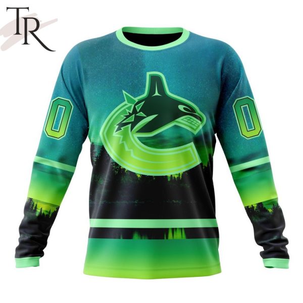Personalized NHL Vancouver Canucks Special Design With Northern Light Full Printed Hoodie