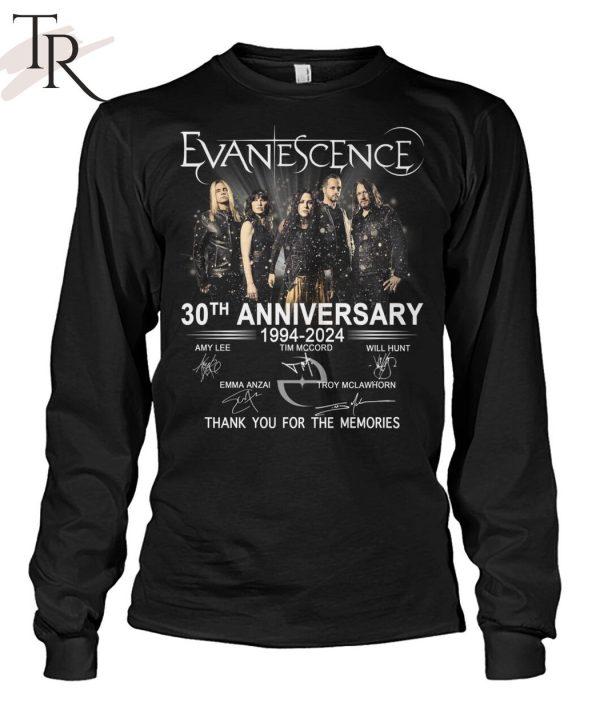 Evanescence 30th Anniversary 1994 – 2024 Thank You For The Memories T-Shirt