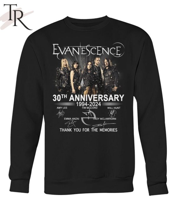 Evanescence 30th Anniversary 1994 – 2024 Thank You For The Memories T-Shirt