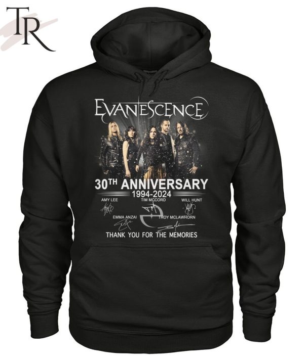 Evanescence 30th Anniversary 1994 – 2024 Thank You For The Memories T-Shirt